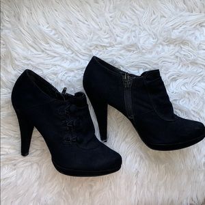 Black bootie heels